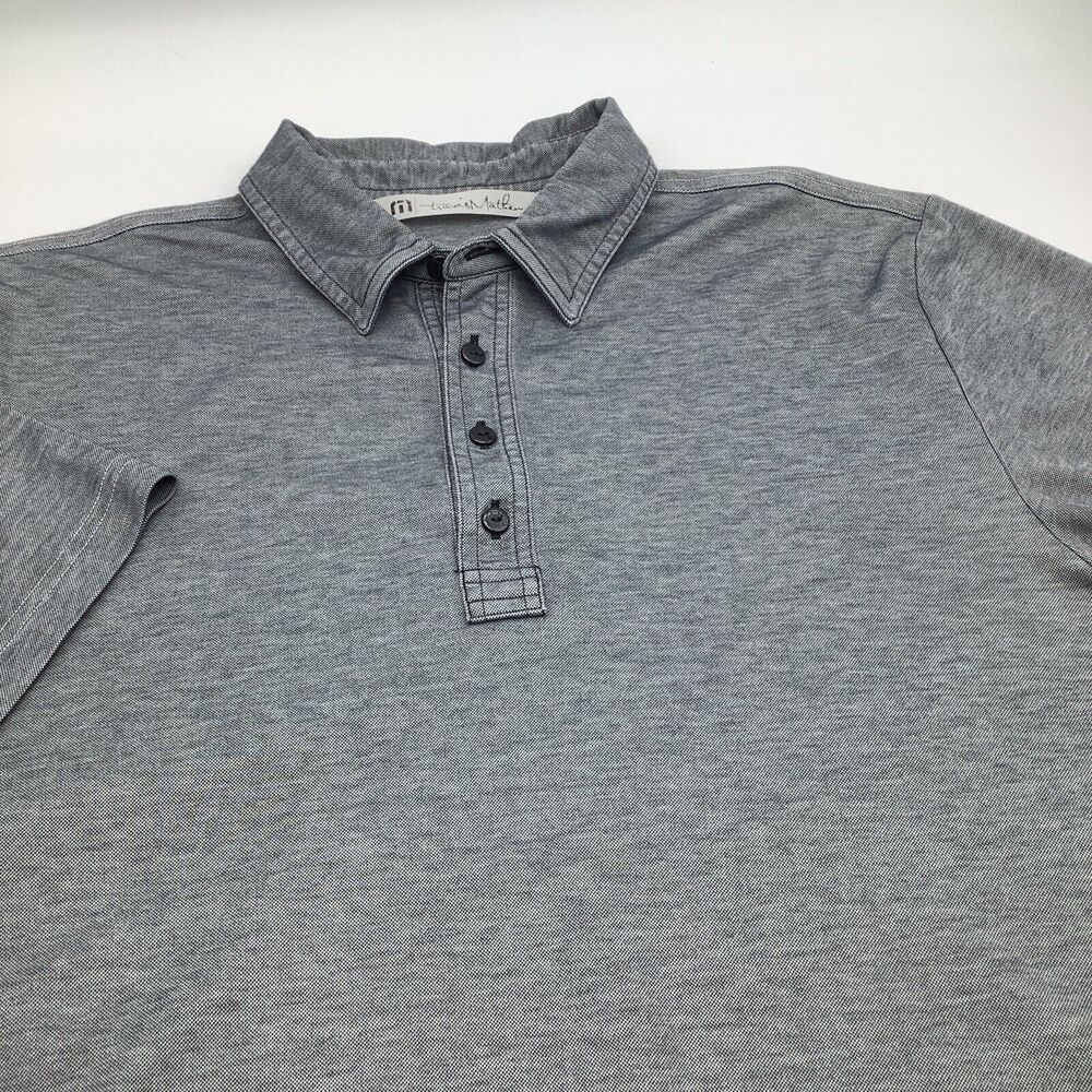 Travis Mathew Mens Short Sleeve‎ Pima Cotton Blend Golf Polo Gray Size Large